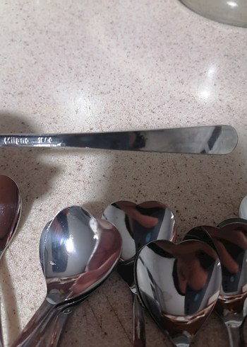 Kalp Uçlu Gümüş Renkli Çay Kaşıkları - Görsel 4