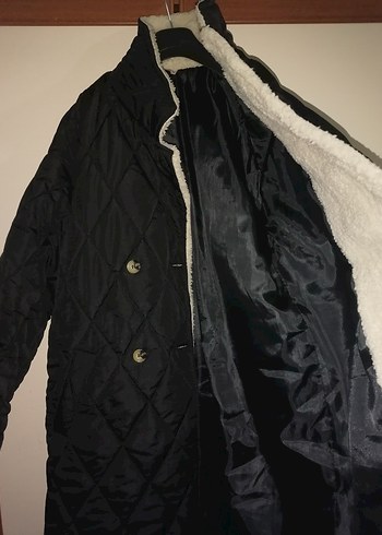 Düğmeli Siyah Kadın Kışlık Mont - Görsel 6