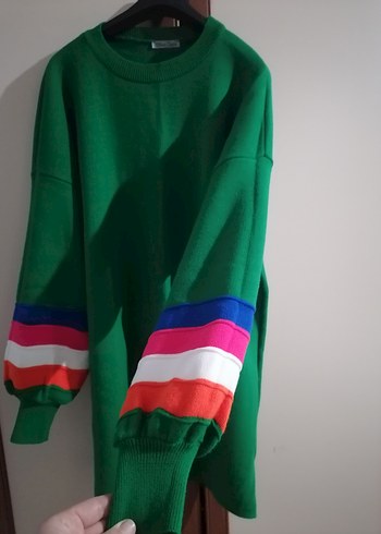 Yeşil Renkli Uzun Kollu Örme Kadın Kazak - Görsel 3