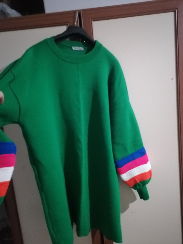 Yeşil Renkli Uzun Kollu Örme Kadın Kazak - Görsel 2