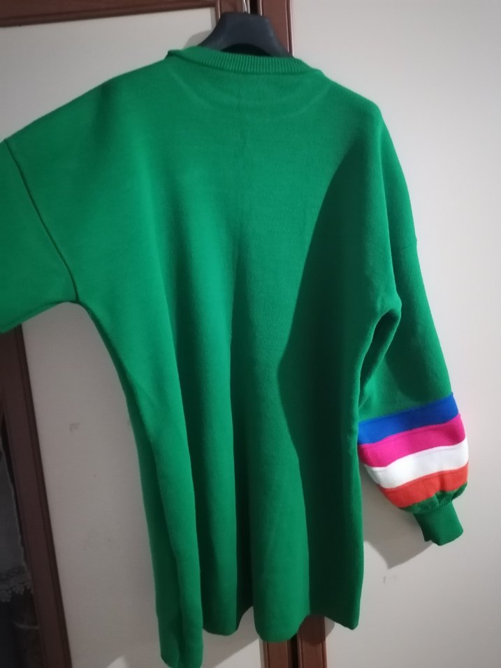 Yeşil Renkli Uzun Kollu Örme Kadın Kazak - Görsel 4