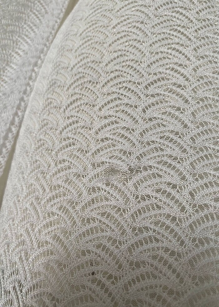 Beyaz tül pareo. Transparan elbise - Görsel 4