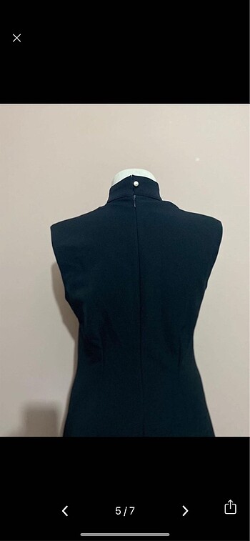 Siyah kumaş abiye elbise - Görsel 5