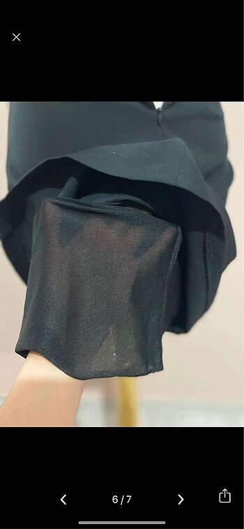 Siyah kumaş abiye elbise - Görsel 6