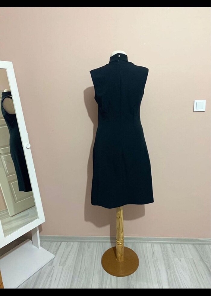 Siyah kumaş abiye elbise - Görsel 3