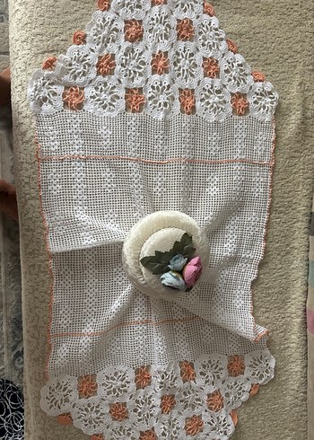 Vintage Nakışlı El İşi Dantel Örtü