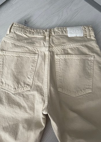 Bej Kadın Denim Pantolon Wedleg - Görsel 4