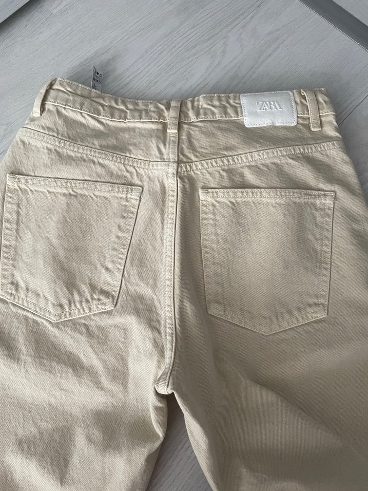 Bej Kadın Denim Pantolon Wedleg - Görsel 4