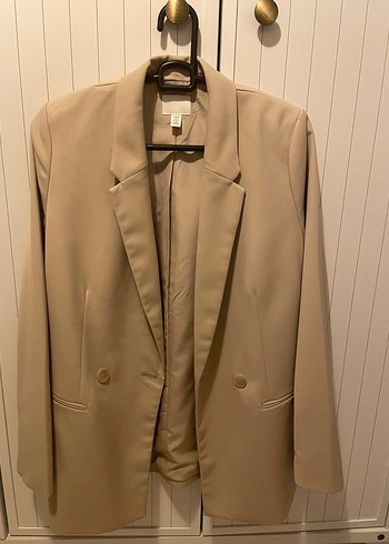 Bej blazer ceket H&M - Görsel 4