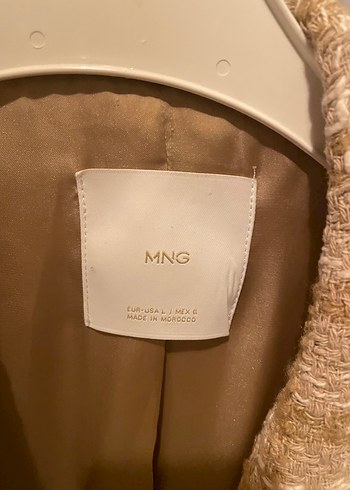 Bej Twit Blazer Mango - Görsel 2