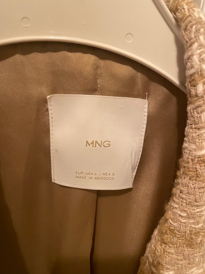 Bej Twit Blazer Mango - Görsel 2