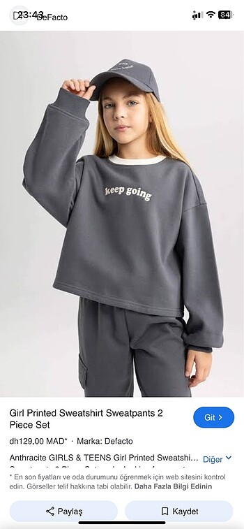 Defacto sweat 9/10 yaş
