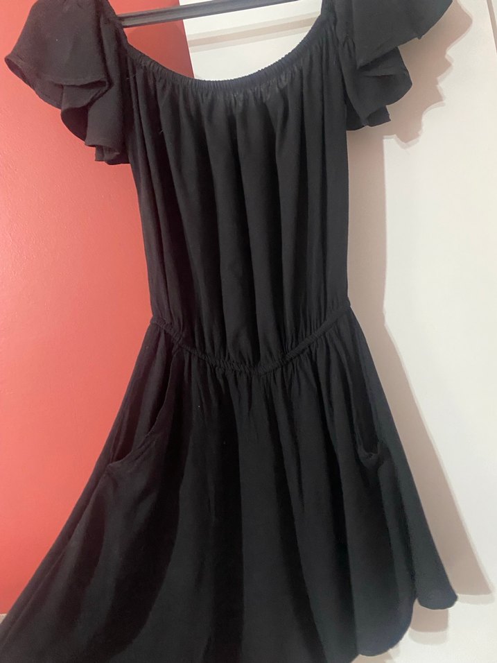 Kısa Kollu Siyah Straplez Mini tulum - Görsel 3