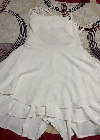 Beyaz Midi şort tulum - Görsel 10