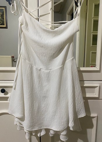 Beyaz Midi şort tulum - Görsel 2