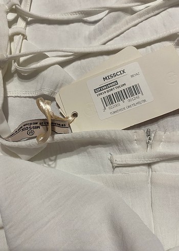 Beyaz Midi şort tulum - Görsel 8