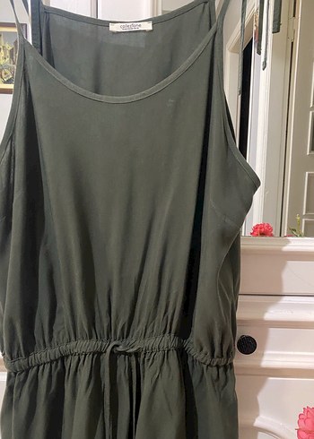 Yeşil Askılı Kemerli Kadın Mini Tulum - Görsel 11