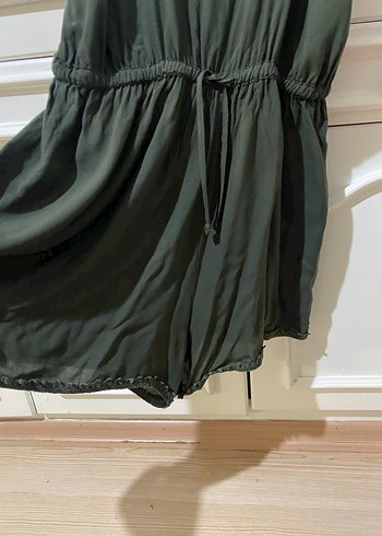 Yeşil Askılı Kemerli Kadın Mini Tulum - Görsel 15