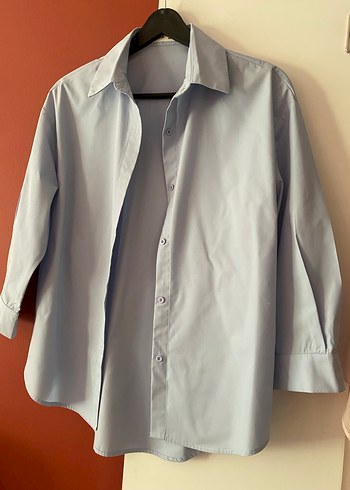 Düğmeli, Uzun Kollu mavi kız çocuk Gömlek - Görsel 4