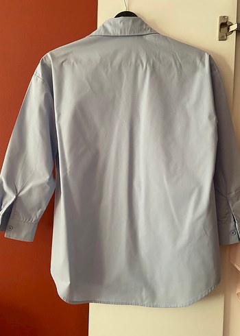 Düğmeli, Uzun Kollu mavi kız çocuk Gömlek - Görsel 7