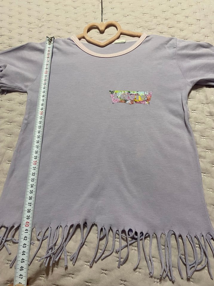 Püsküllü Mor Kız Çocuk Tişörtü - Görsel 4