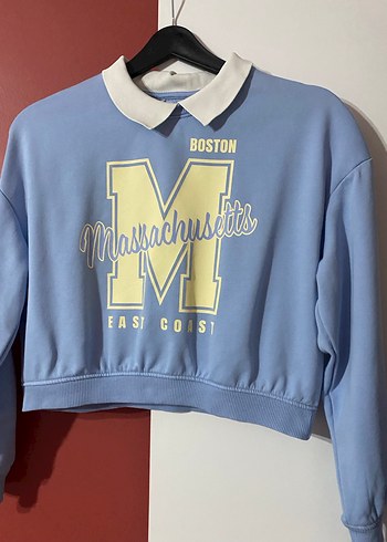 Mavi Baskılı Mini Sweatshirt - Görsel 5