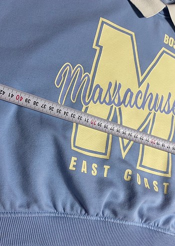 Mavi Baskılı Mini Sweatshirt - Görsel 8