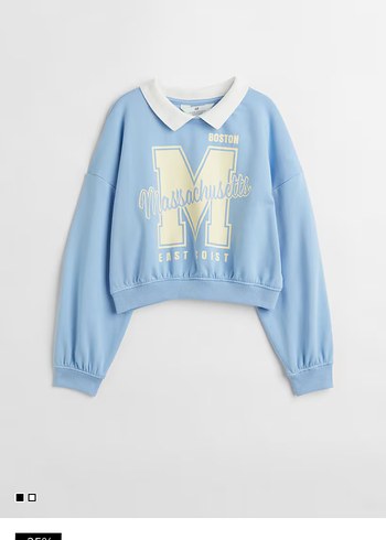 Mavi Baskılı Mini Sweatshirt - Görsel 2