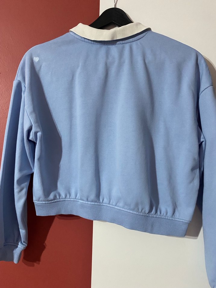 Mavi Baskılı Mini Sweatshirt - Görsel 4