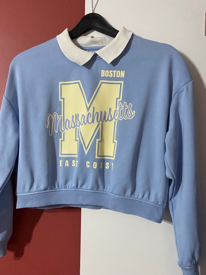 Mavi Baskılı Mini Sweatshirt - Görsel 5