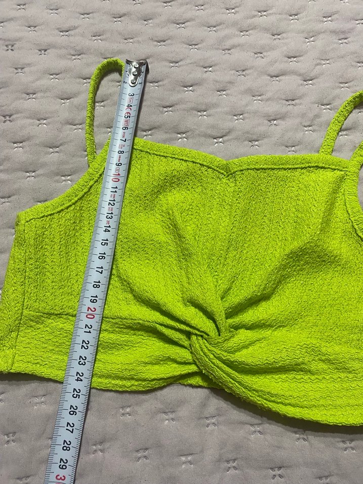 Yeşil Örgü Atlet Crop Top - Görsel 5