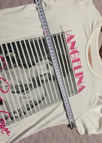 Baskılı Beyaz Kısa Kollu Kız Çocuk Tişört - Görsel 4