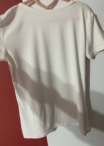 Baskılı Beyaz Kısa Kollu Kız Çocuk Tişört - Görsel 2