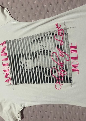 Baskılı Beyaz Kısa Kollu Kız Çocuk Tişört - Görsel 9