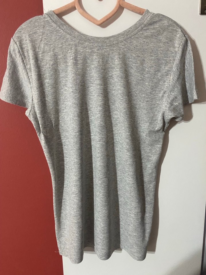 Gri Baskılı Kız Çocuk  Tişörtü - Görsel 2