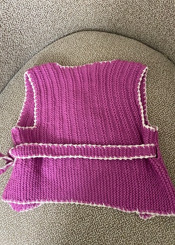 Pembe Örgü bebek yeleği - Görsel 10