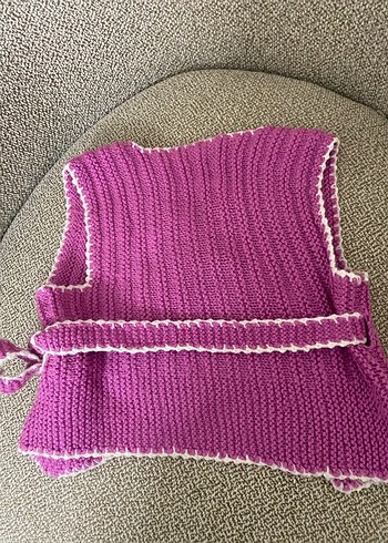 Pembe Örgü bebek yeleği - Görsel 6