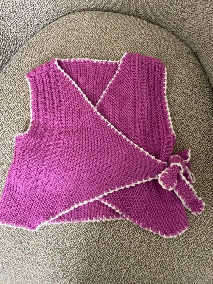 Pembe Örgü  bebek yeleği - Görsel 3