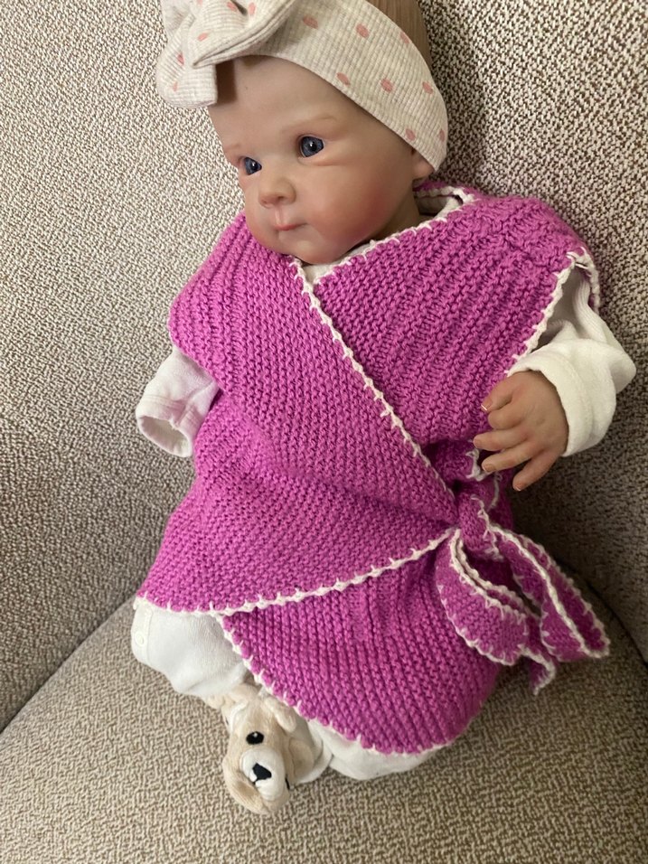 Pembe Örgü  bebek yeleği - Görsel 5