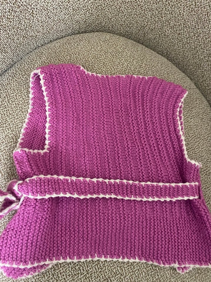Pembe Örgü  bebek yeleği - Görsel 4