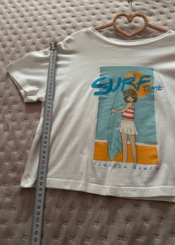 Beyaz Baskılı Kısa Kollu Kız çocuk  Tişörtü - Görsel 8