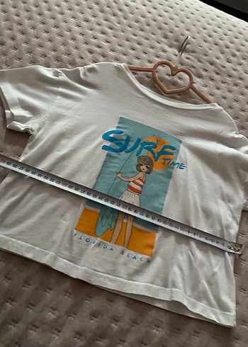 Beyaz Baskılı Kısa Kollu Kız çocuk  Tişörtü - Görsel 9