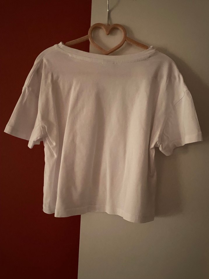 Beyaz Baskılı Kısa Kollu Kız çocuk  Tişörtü - Görsel 4