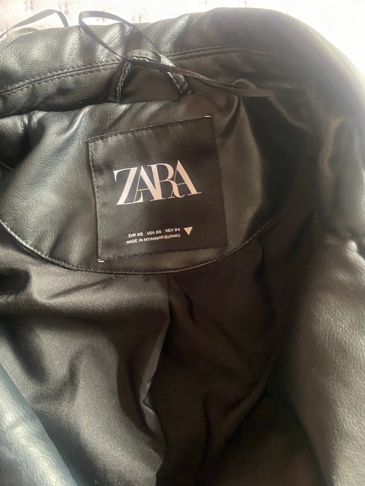 Kadın Siyah Deri Biker Ceket - Görsel 5