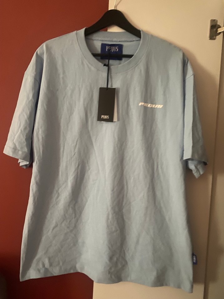 Mavi Oversize Kısa Kollu Erkek Tişört - Görsel 3