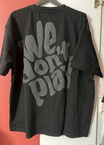 Siyah Baskılı Oversize Rock Punk Tişört - Görsel 2