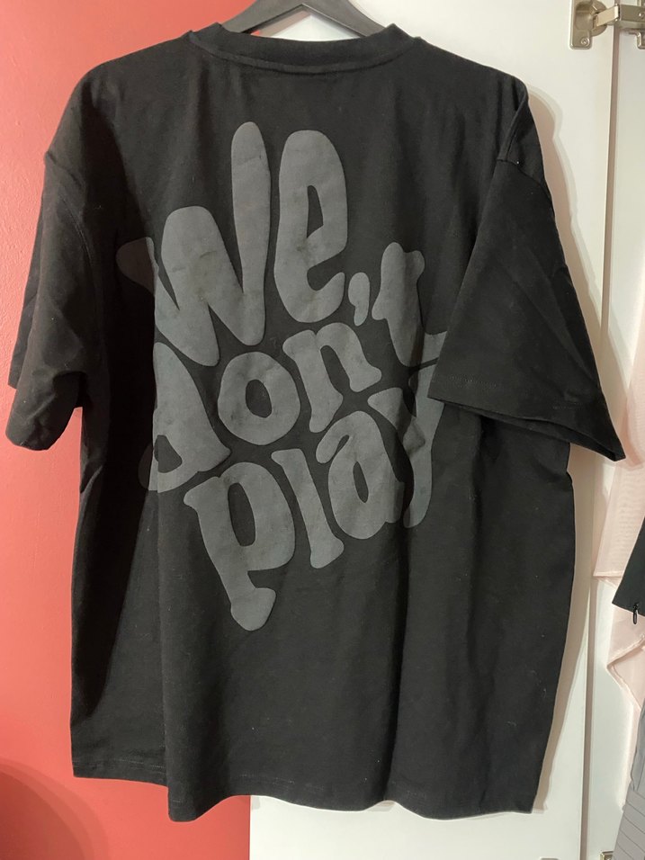 Siyah Baskılı Oversize Rock Punk Tişört - Görsel 2