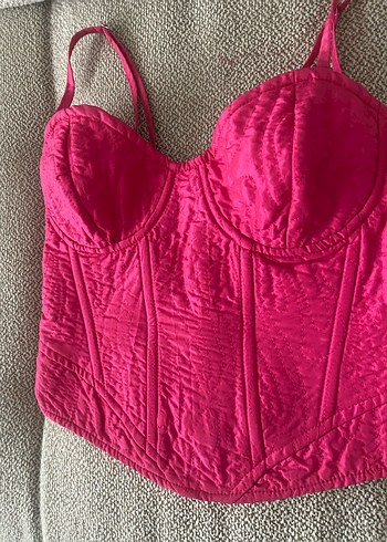 Pembe Strappy Askılı XS beden crop