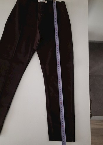 11-12 Yaş Beden bordo Renk Zara 11-12 yaş yüksek bel tayt -mom tarz