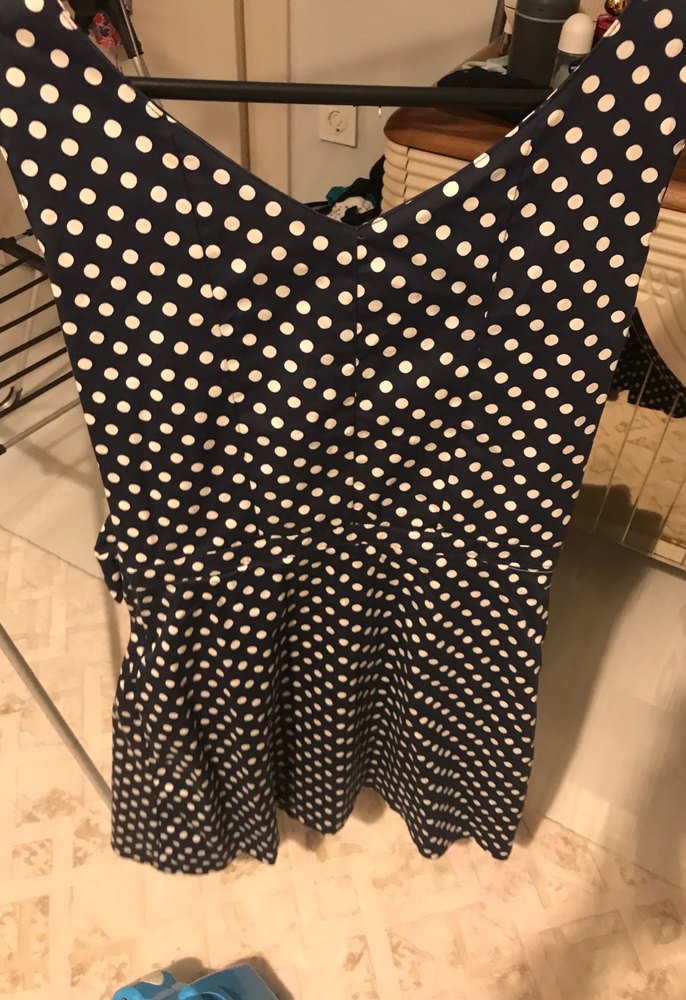 Lacivert Puantiyeli Midi Hamile Eteği - Görsel 2